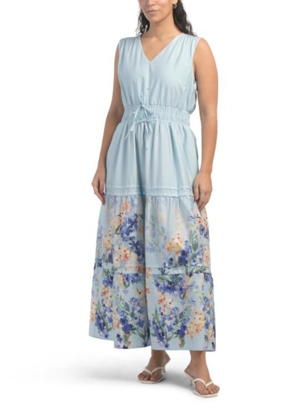 RACHEL ZOE Border Print V-neck Maxi Dress - Picture 1 of 4